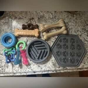 Durable Dog Chew Toy Set with Bone and Ring Shapes